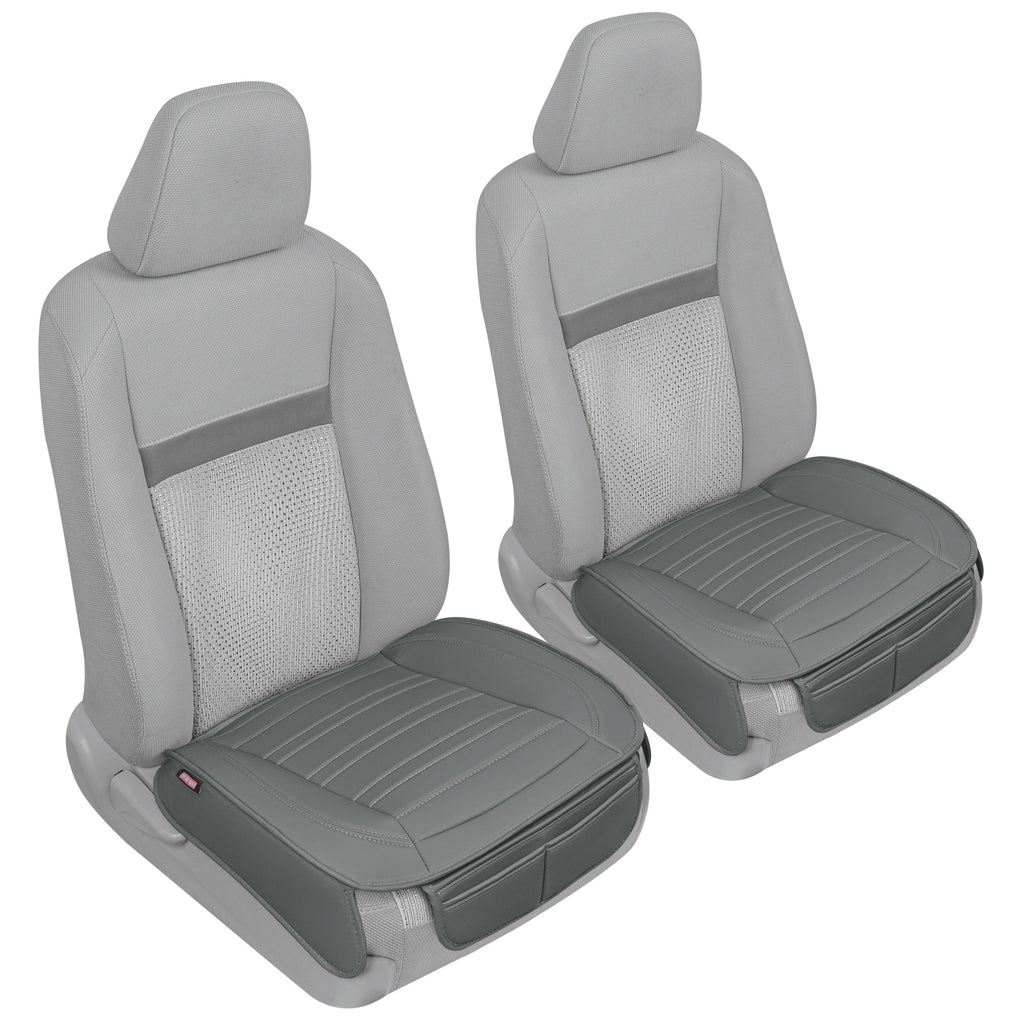 2-Pack Leatherette Padded Front Seat Covers - Gray - Gray,Front (2-Pack)