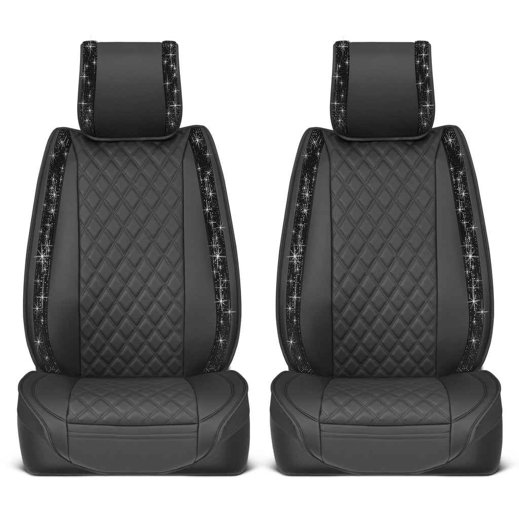 2-Pack Shimmer Ride Front Seat Covers - Black - Black