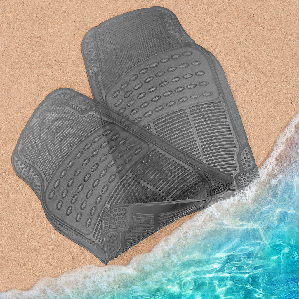 2-Piece Translucent Front Floor Mats - Gray - Gray