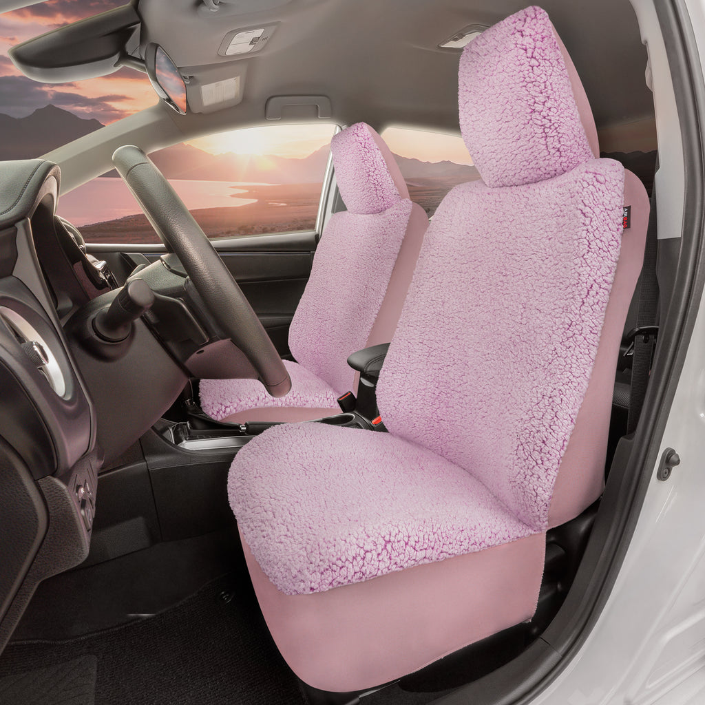 Sherpa Fleece Car Seat Covers - Pink - Pink