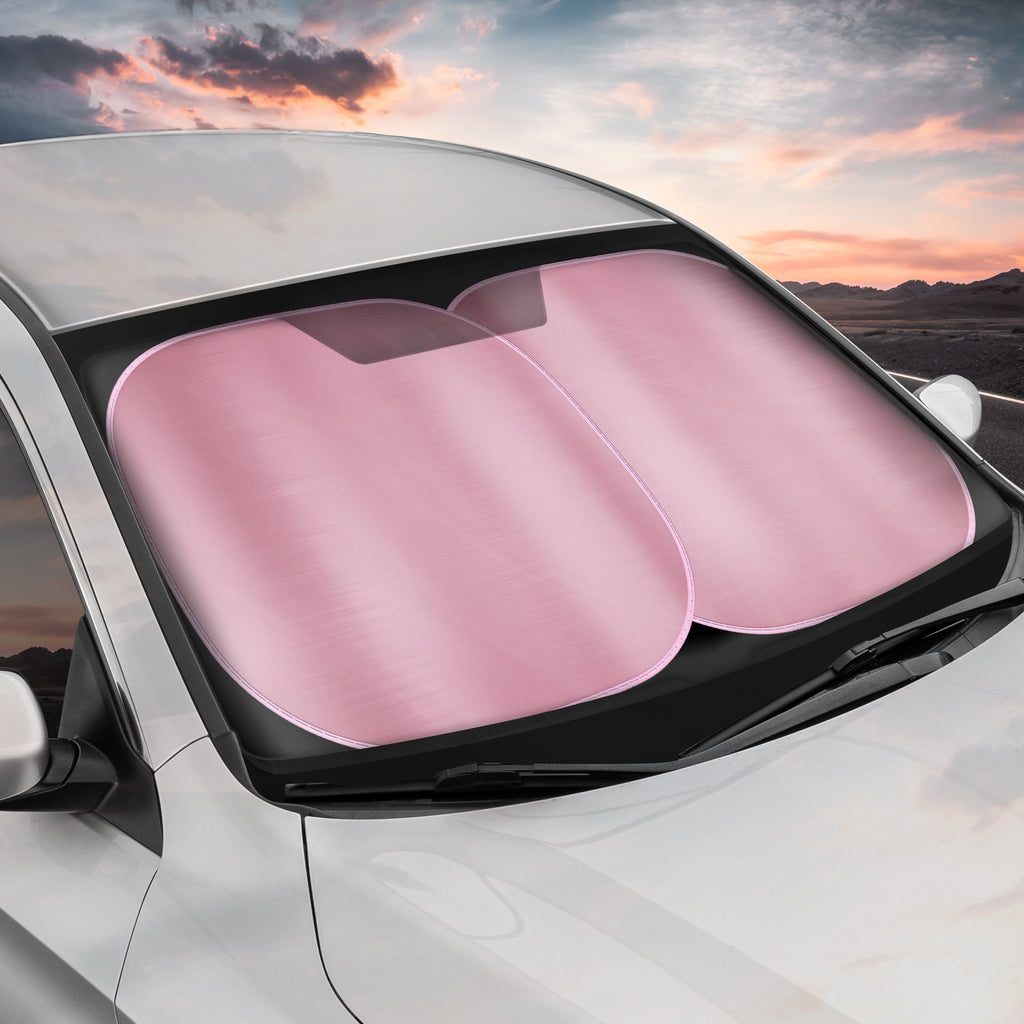 2-Piece Metallic Cling-On Window Sun Shade - Pink