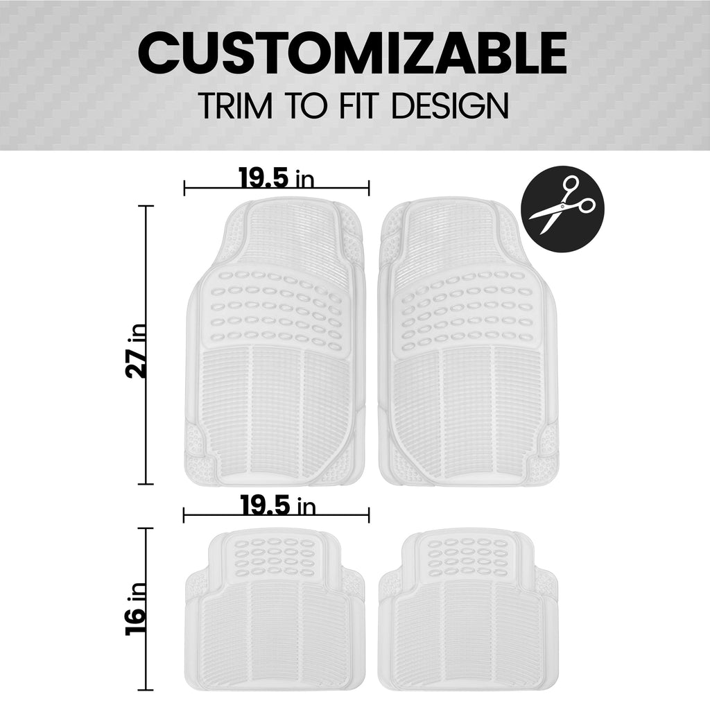 4-Piece Rubber Front Floor Mats & Rear Floor Mats - Clear