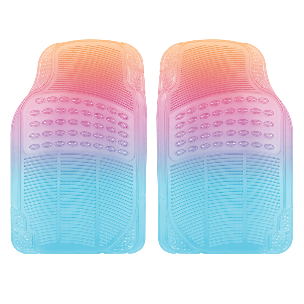 Rainbow Rubber Car Floor Mats - 2 Pieces for the front