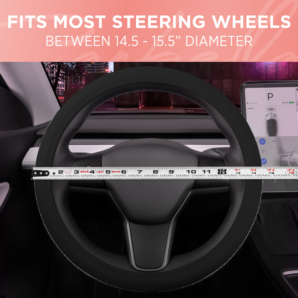 Crystal Silver Steering Wheel Cover