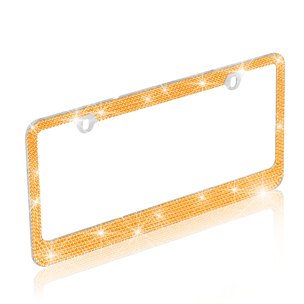 Crystal Gold License Plate Frame