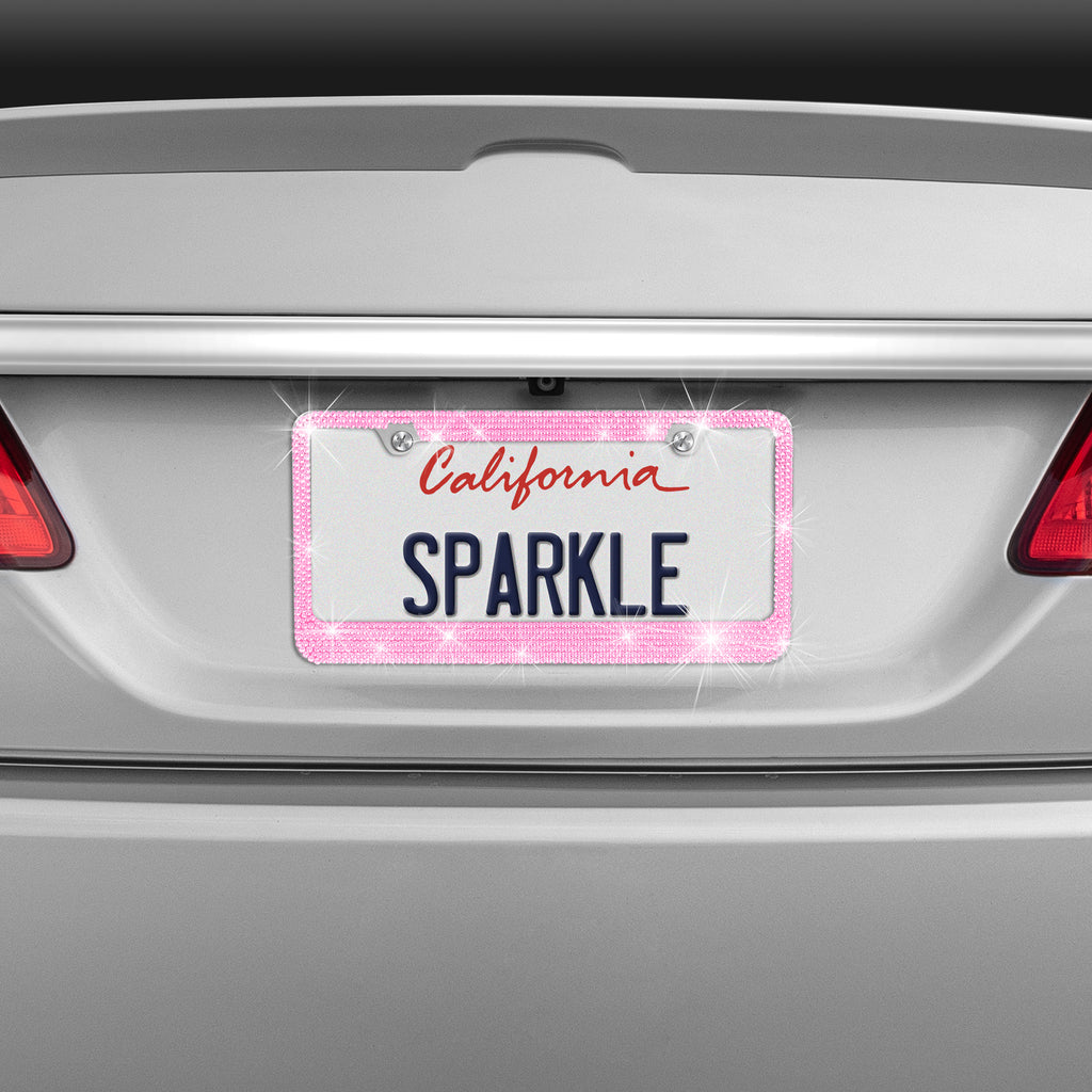 Crystal Pink License Plate Frame