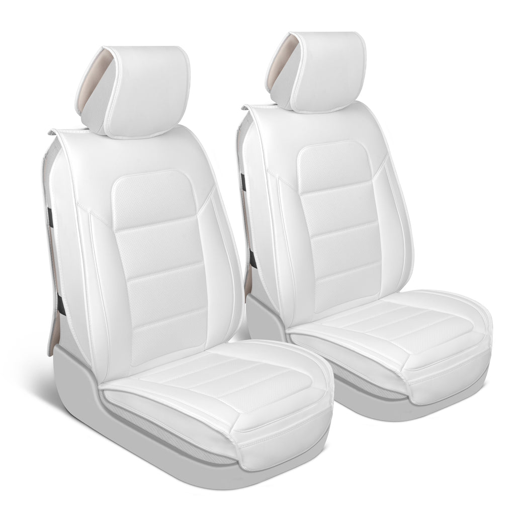 White Leather Luxury Car Seat Covers