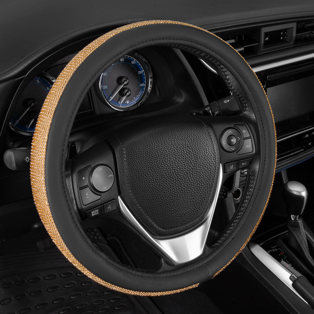 Crystal Gold Steering Wheel Cover