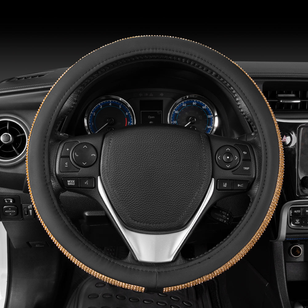 Crystal Gold Steering Wheel Cover