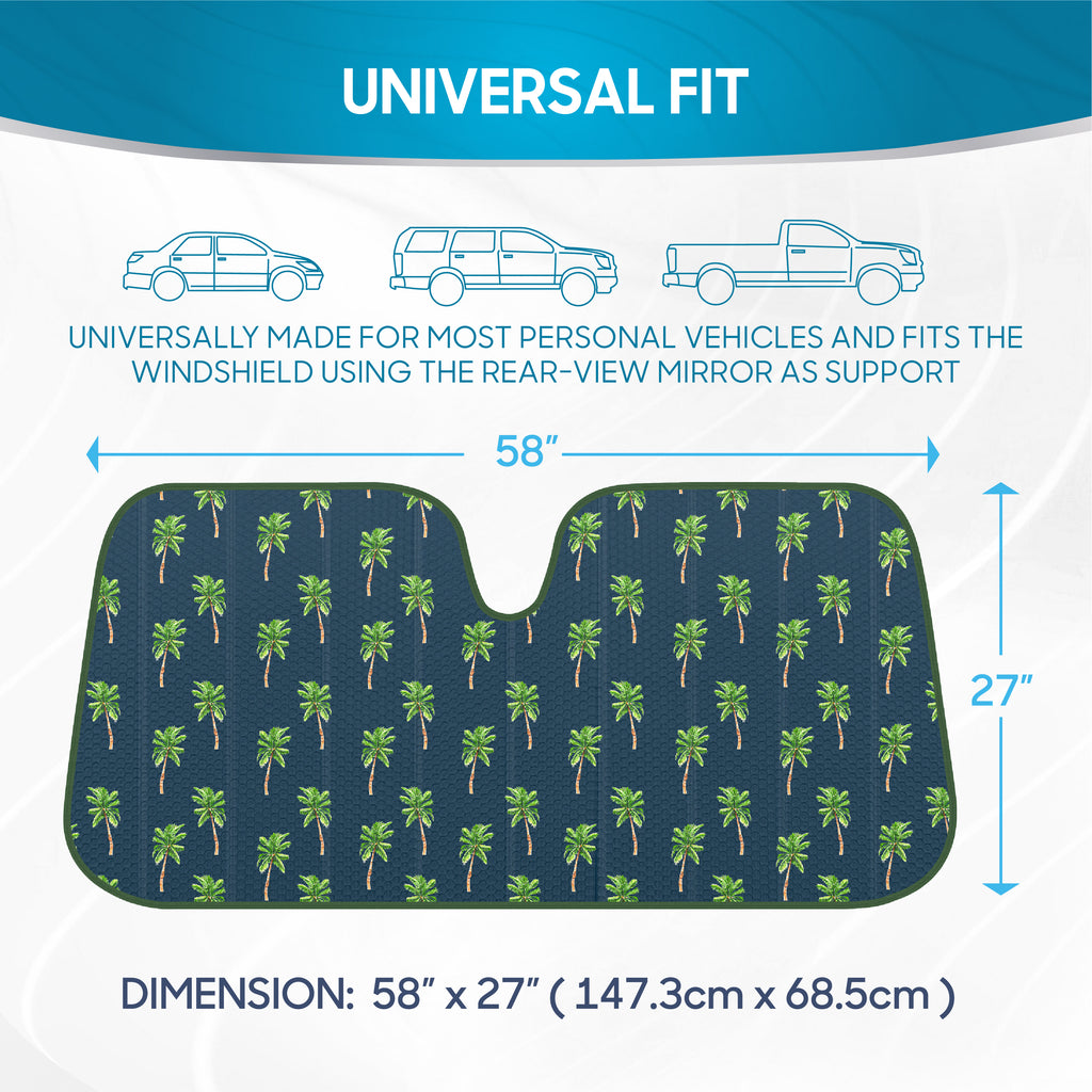 Cali Palm Front Windshield Sunshade (57" x 27")