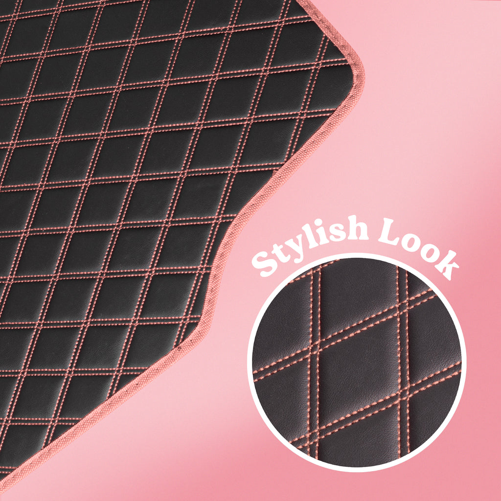 4-piece DiamondLuxe Front Floor Mats & Rear Floor Mats - Pink