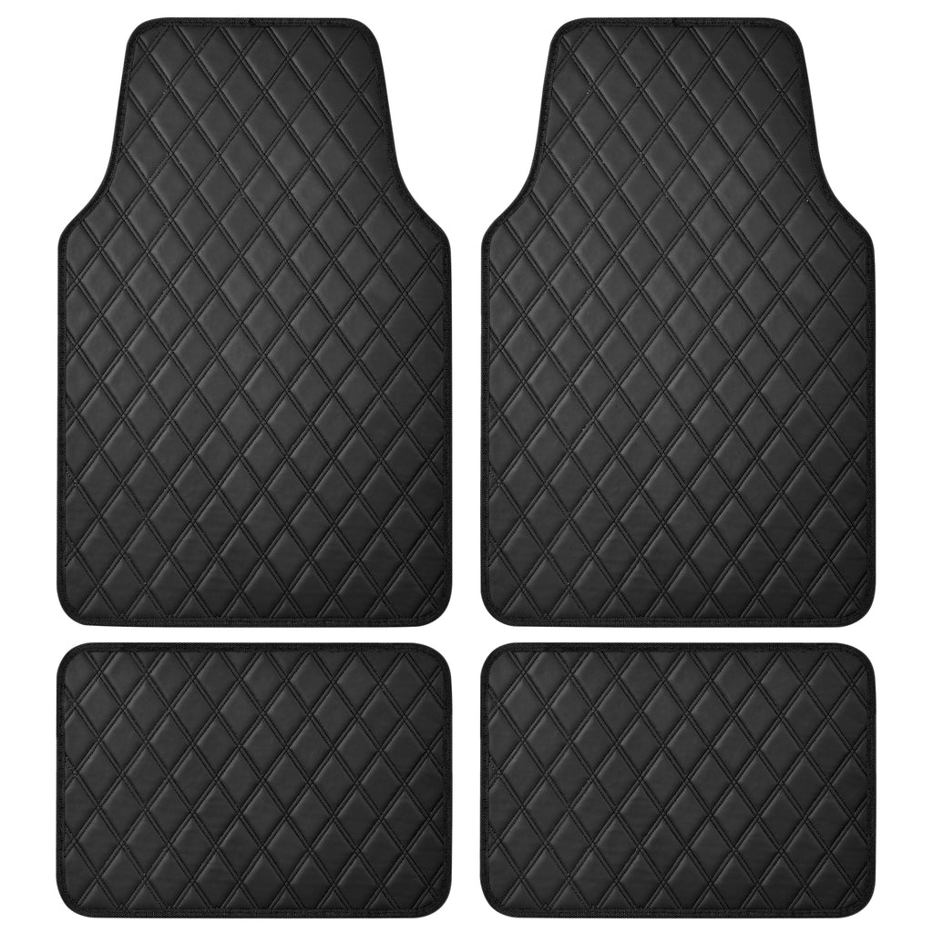 4-piece DiamondLuxe Front Floor Mats and Rear Floor Mats - Black - Black