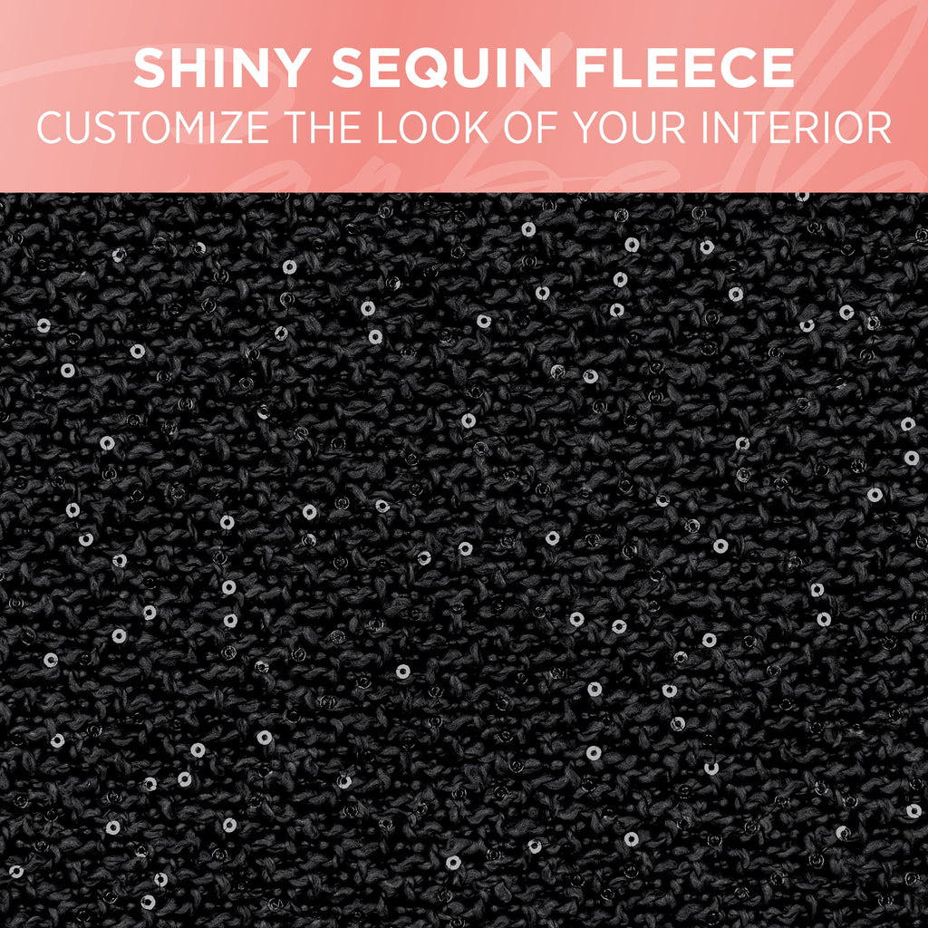 Sequin Tweed Front Seat Cover - Black - Black