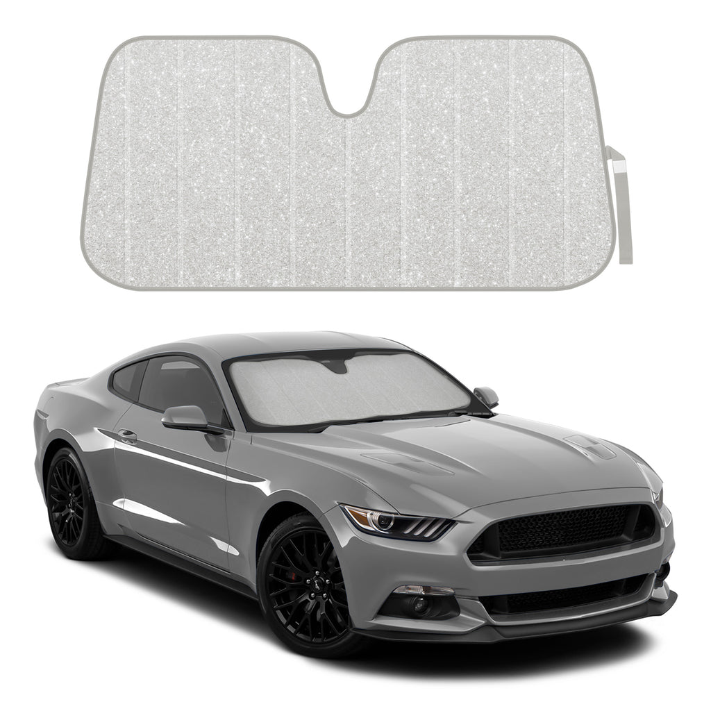 Glitter Front Windshield Sunshade (57" x 27") - Silver - Silver