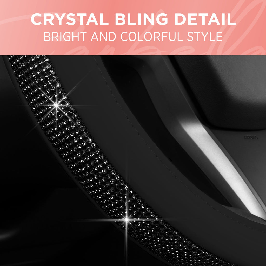 Crystal Diamond Bling Steering Wheel Cover (Standard 14.5" - 15.5")