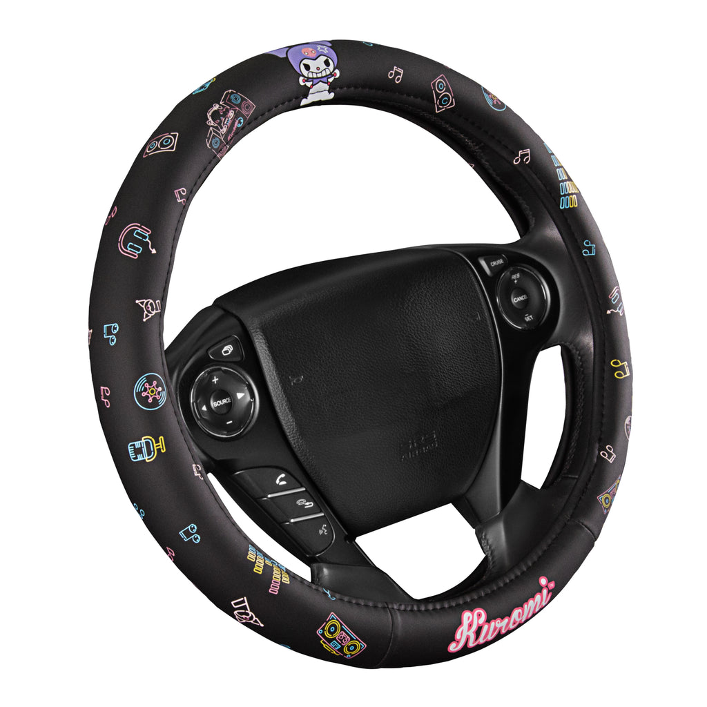 Official Sanrio Kuromi Neon Party Steering Wheel Cover (Standard 14.5" - 15.5")