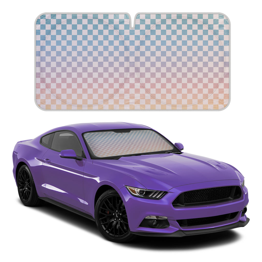 Checkered Gradient Front Windshield Sunshade (31" x 28")