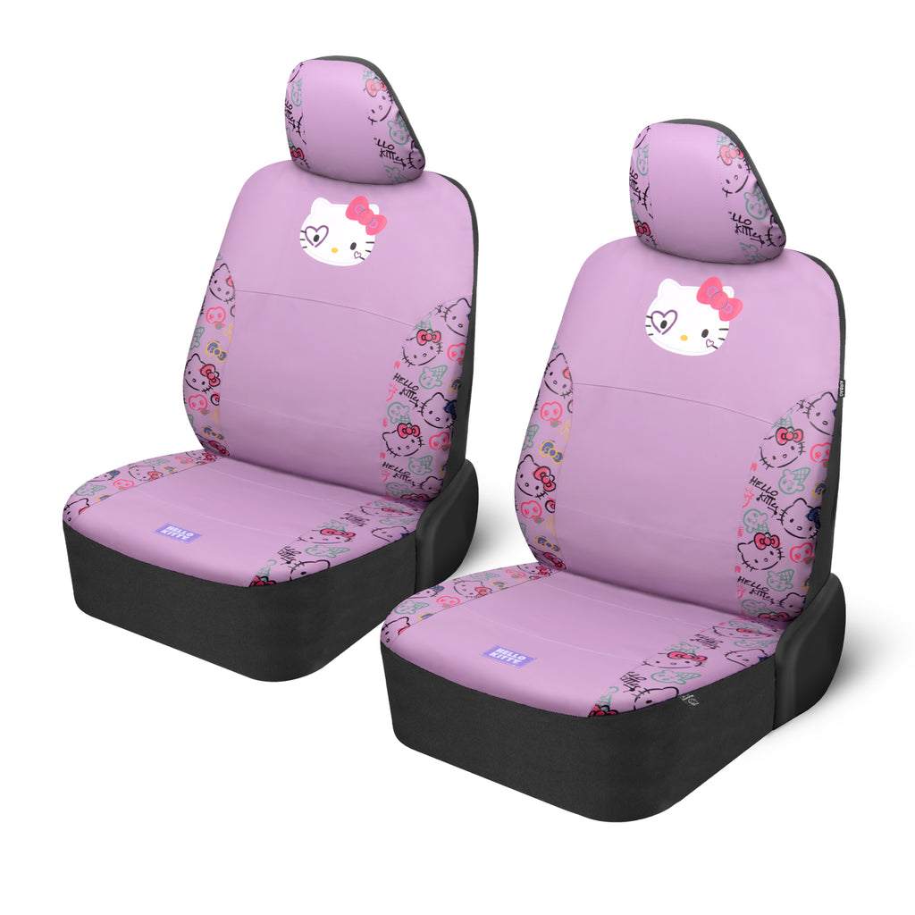 Hello Kitty Car Seat Covers - Cute Purple Seat Covers, Car Accessories Gift Hello Kitty Accessories 2pc Lavender Car Seat Covers