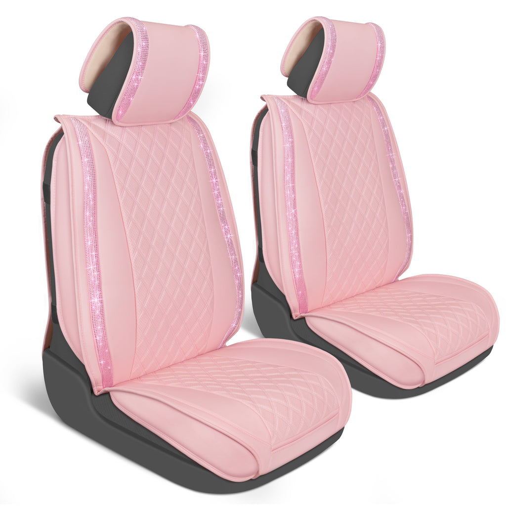 2-Pack Shimmer Ride Front Seat Covers - Pink - Pink