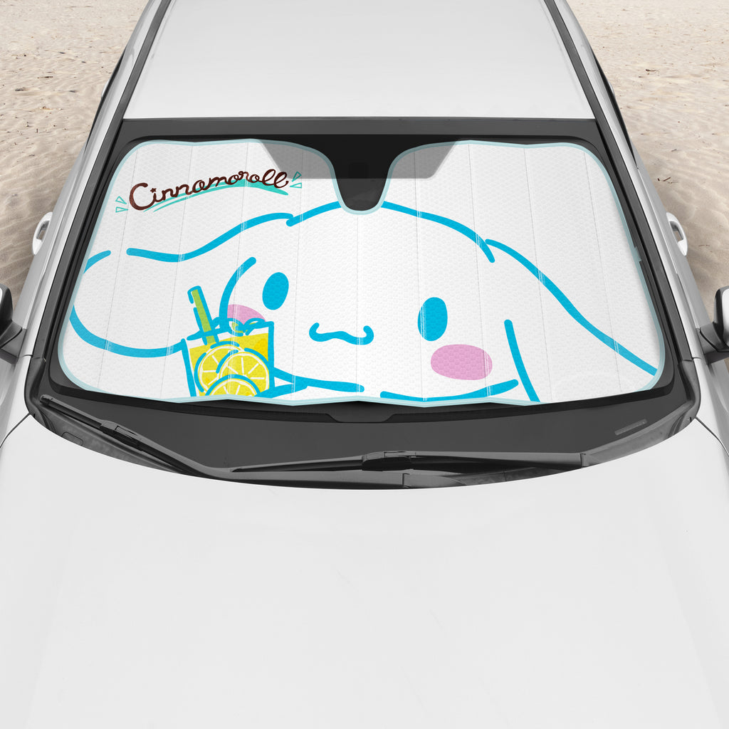 Official Sanrio Cinnamoroll Lemon Chill Front Windshield Sunshade (58" x 28")