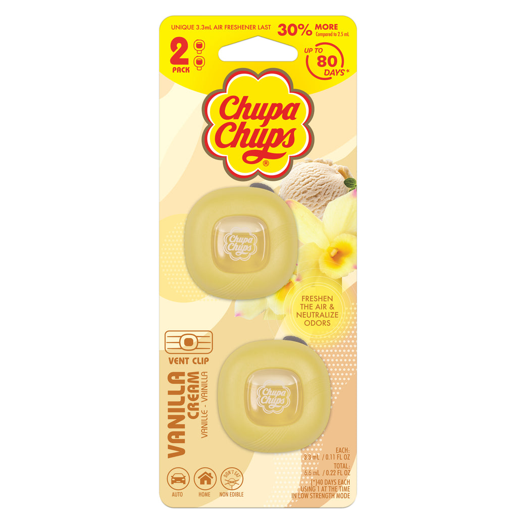 Chupa Chups 2-Pack Air Freshener Deodorizer - Vanilla Cream - 2-Pack