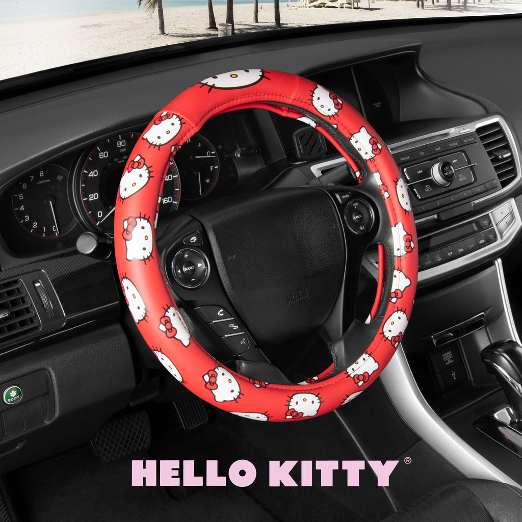 Official Sanrio Hello Kitty Original Steering Wheel Cover (Standard 14.5" - 15.5")