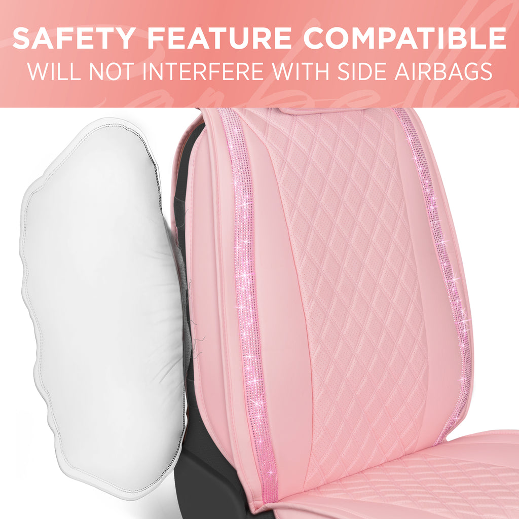 2-Pack Shimmer Ride Front Seat Covers - Pink - Pink