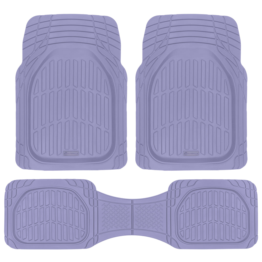 3-Piece Front Floor Mats and Rear Floor Mats - Heavy Duty Deep Dish - Lavender - Lavender