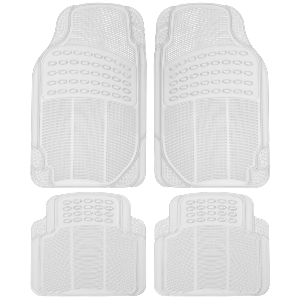 4-Piece Rubber Front Floor Mats & Rear Floor Mats - Clear