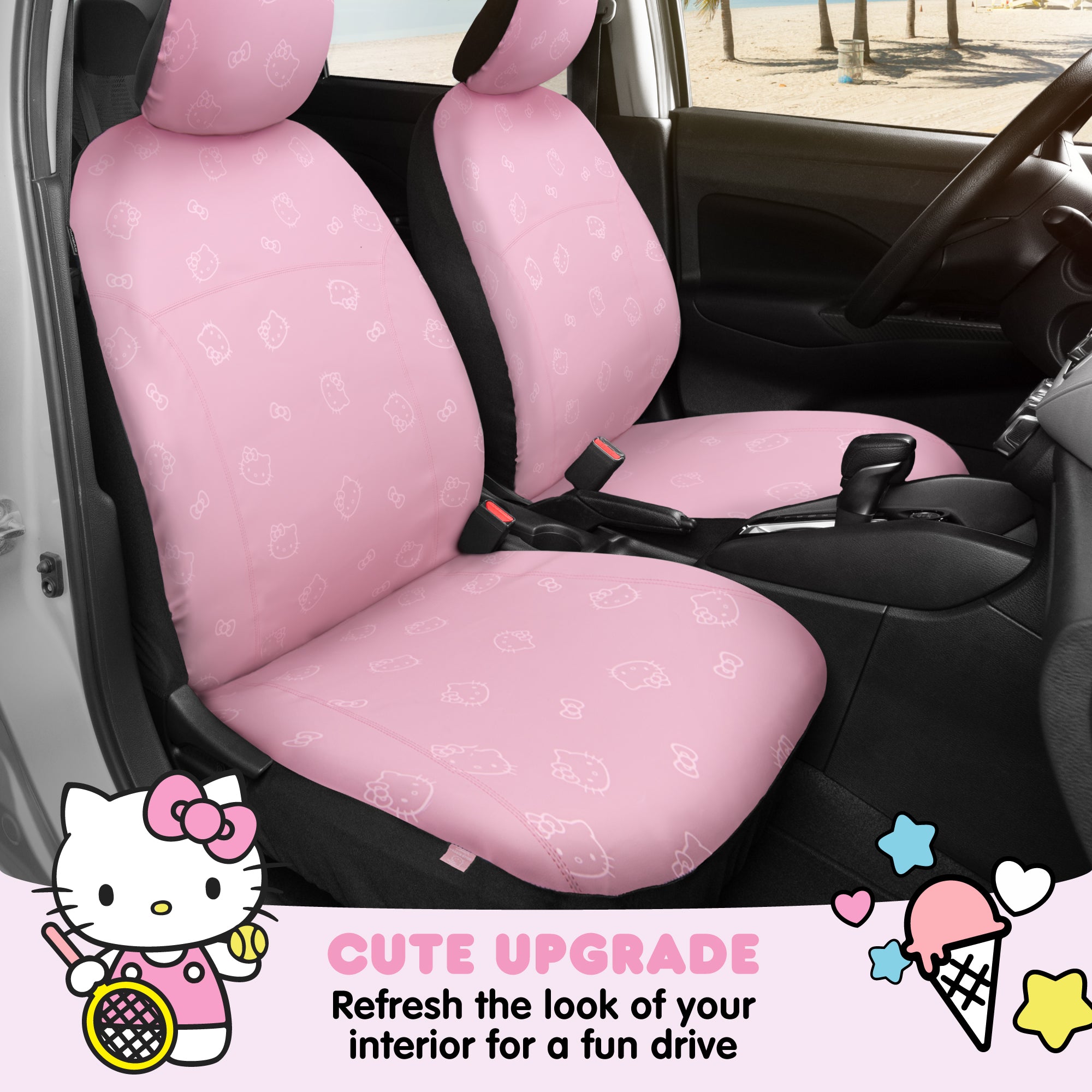 Hello Kitty Car Seat Covers Cute Pink Seat Covers, Car
