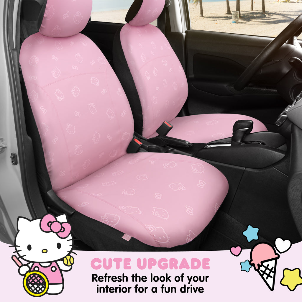 Hello Kitty Car Seat Covers - Cute Pink Seat Covers, Car Accessories Gift Hello Kitty Accessories 2pc Pink Car Seat Covers