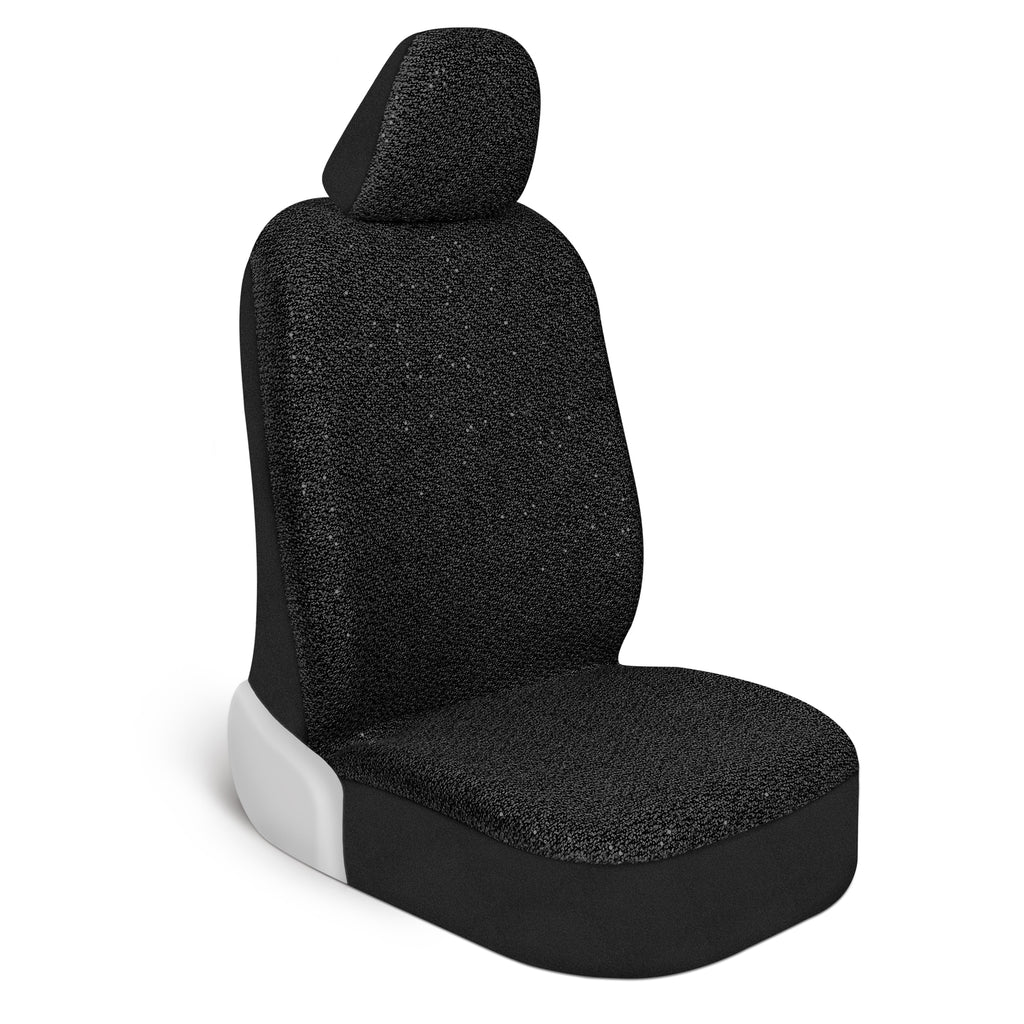 Sequin Tweed Front Seat Cover - Black - Black