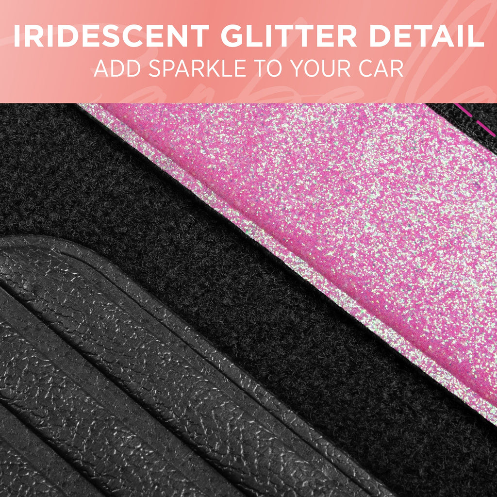 4-Piece Sparkle Glitter Front Floor Mats & Rear Floor Mats