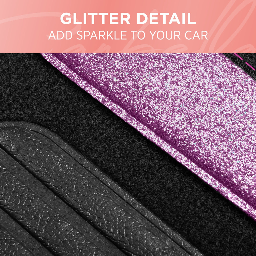 4-Piece Sparkle Glitter Front Floor Mats & Rear Floor Mats