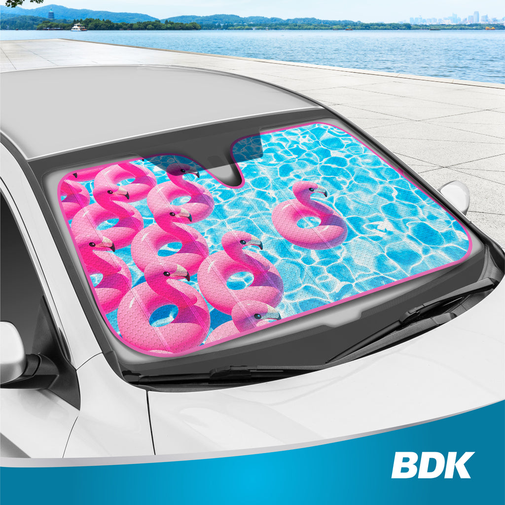 Pink Flamingo Front Windshield Sunshade (58" x 27")