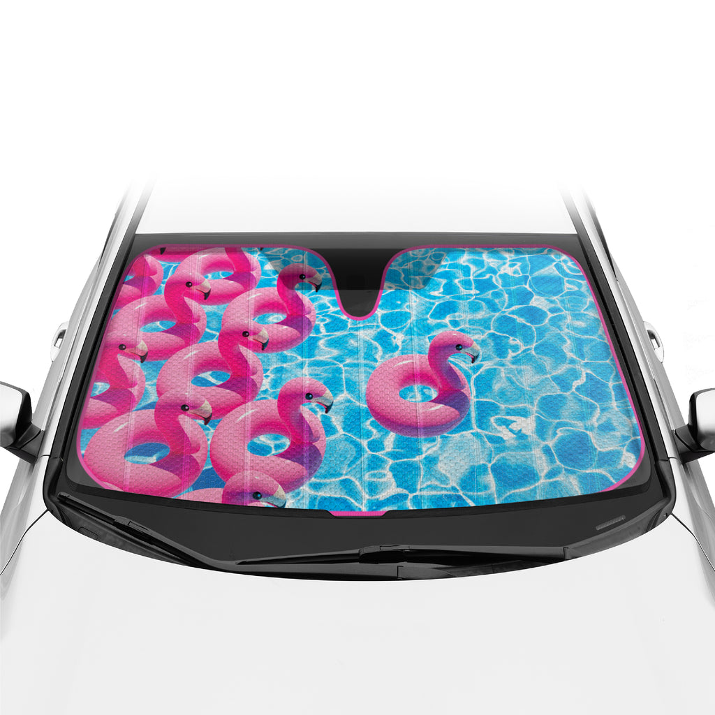 Pink Flamingo Front Windshield Sunshade (58" x 27")