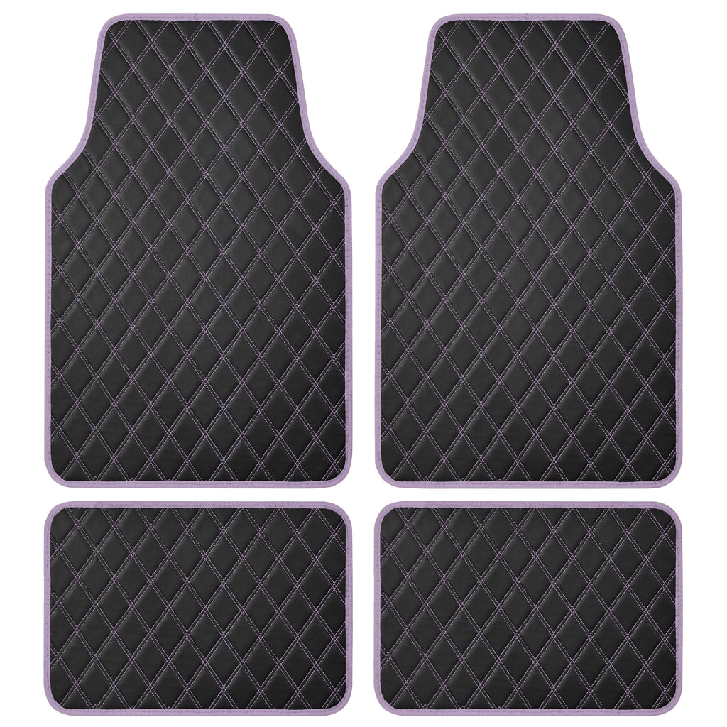 4-piece DiamondLuxe Front Floor Mats and Rear Floor Mats - Purple - Purple