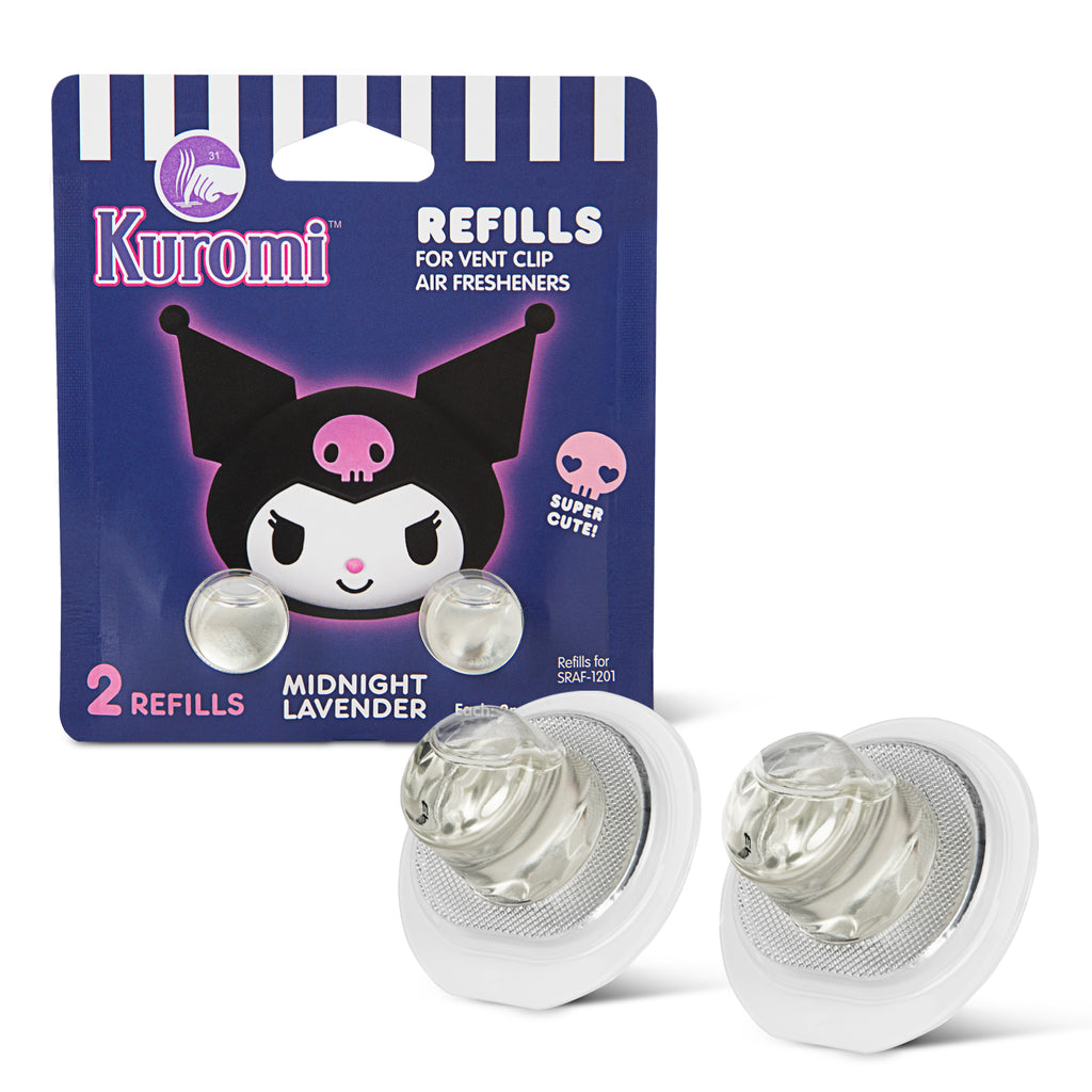 Official Sanrio Kuromi Car Air Freshener Refills 2-Pack - Midnight Lavender Scent – Cute Hello Kitty & Friends Car Accessories (2 Refills)