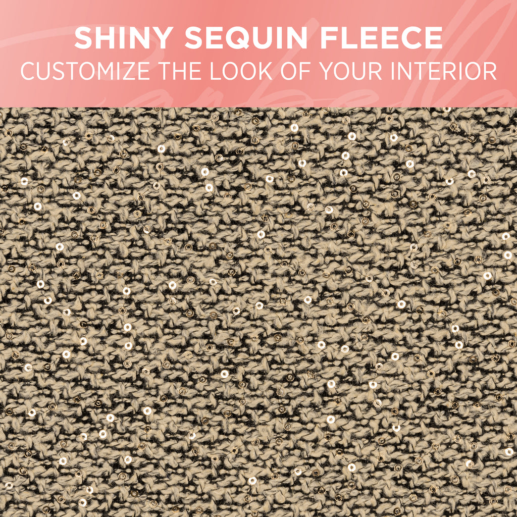 Sequin Tweed Front Seat Cover - Beige - Beige