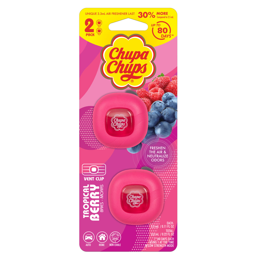 Chupa Chups 2-Pack Air Freshener & Deodorizer - Tropical Berry - 2-Pack