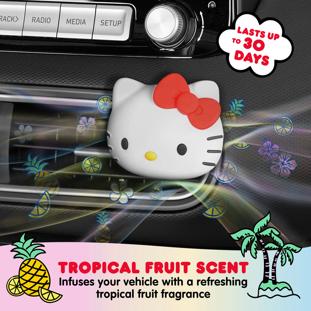 [Bundle] Hello Kitty Steering Wheel Cover, Official Sanrio Car Steering Wheel Cover with Easy Clip-on Car Air Freshener – Cute and Long-Lasting Hello Kitty Air Freshener for Car, Odor Eliminator, Fun Scents