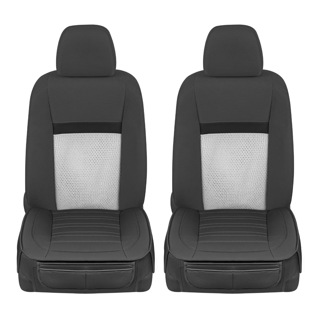 2-Pack Leatherette Padded Front Seat Covers - Black - Black,Front (2-Pack)