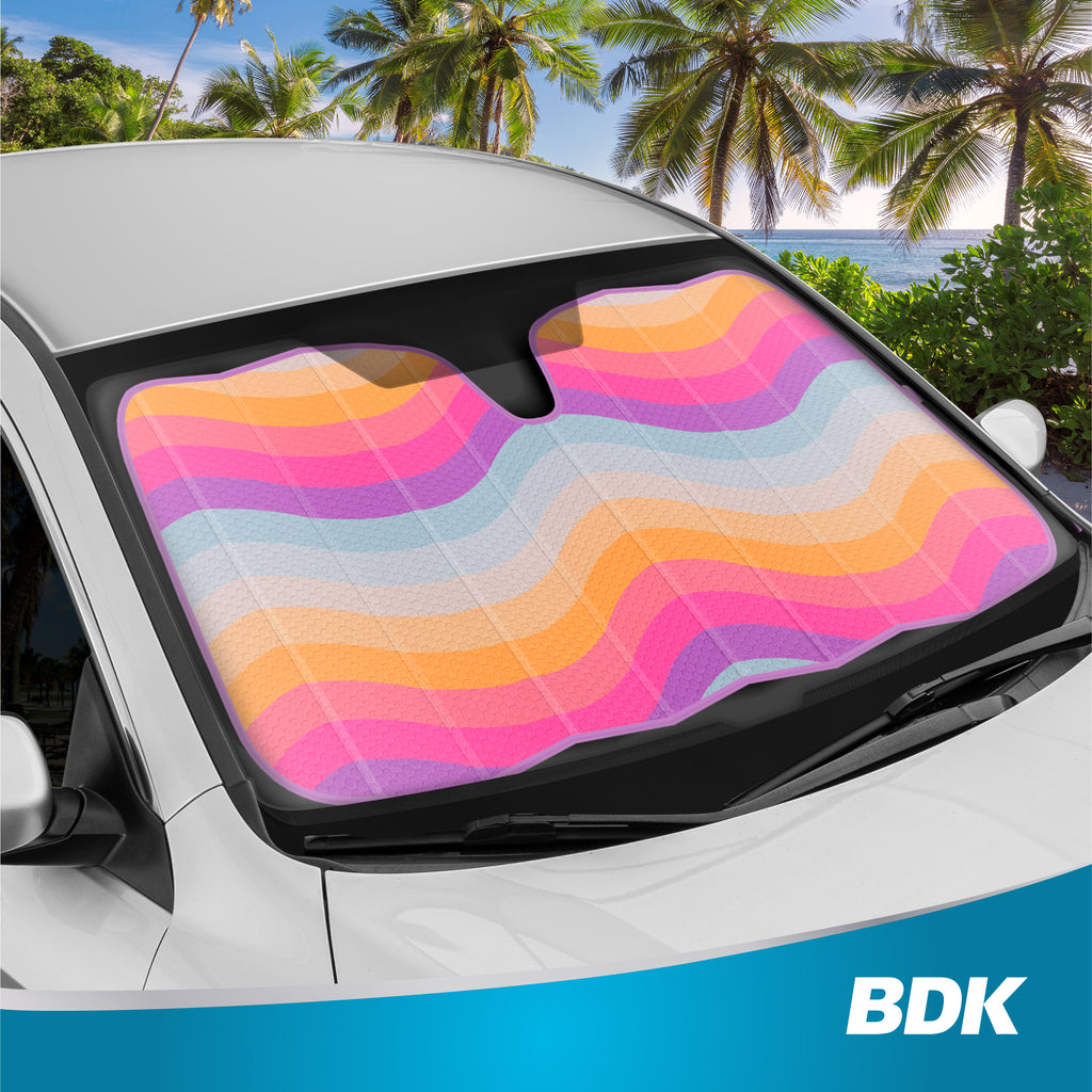 Retro Wave Front Windshield Sunshade (57" x 27")