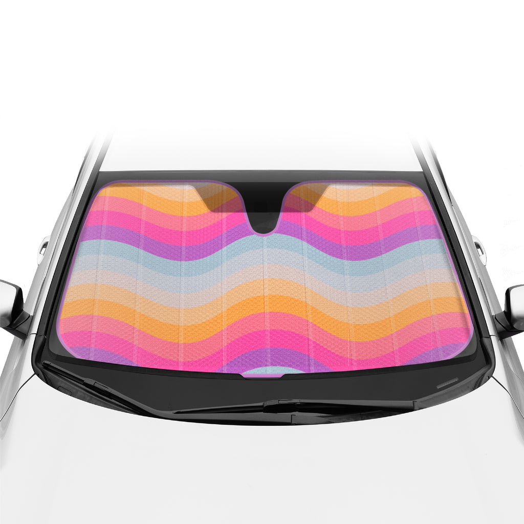 Retro Wave Front Windshield Sunshade (57" x 27")