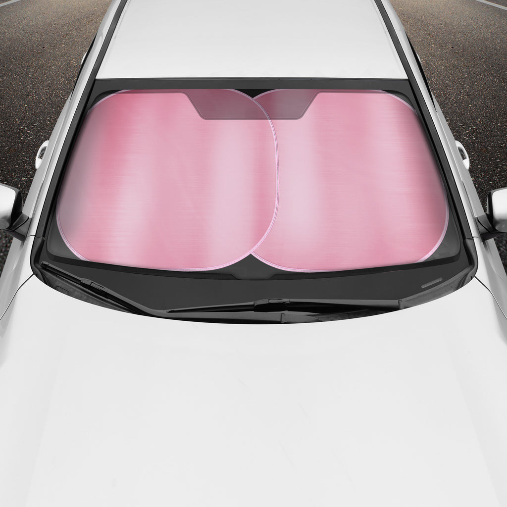 Metallic Pink Pop Up 2 Piece Windshield Car Sunshade